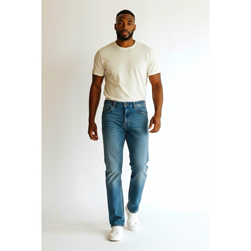 Carhartt Mens Relaxed Fit Straight Leg Blue Denim Jeans 38x34 Medium Wash